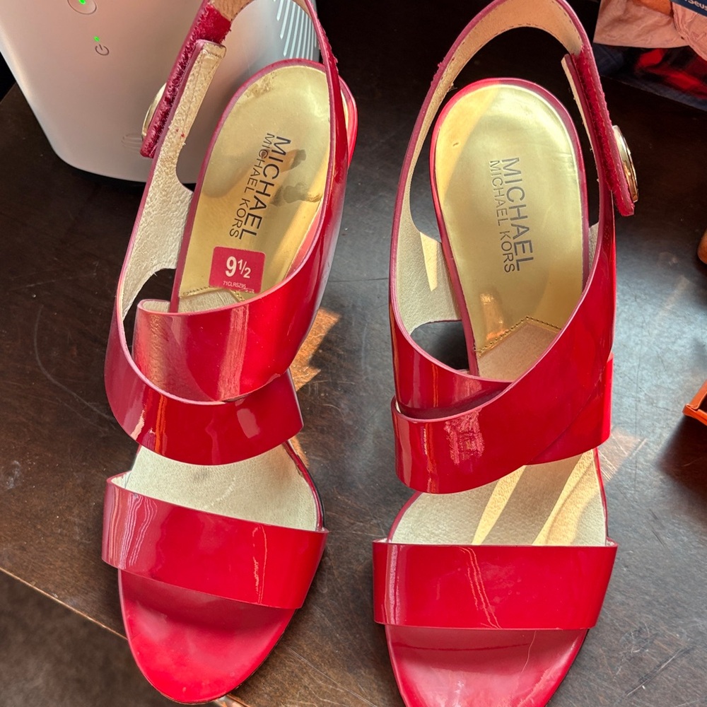 Michael Kors Vibrant Red Strappy Heels